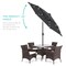 Best Choice Products 7.5ft Outdoor Solar Patio Umbrella for Deck, Pool w/ Tilt, Crank, LED Lights